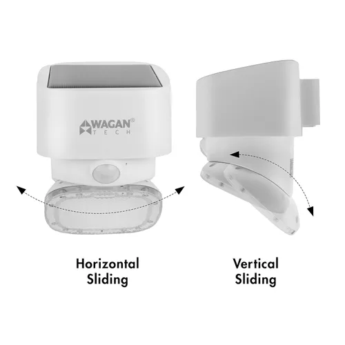 Vista 2 de Wagan EL8569 2000 lúmenes luz solar de pared solar al aire libre luz LED impermeable sensor de movimiento luces de seguridad brillante solar
