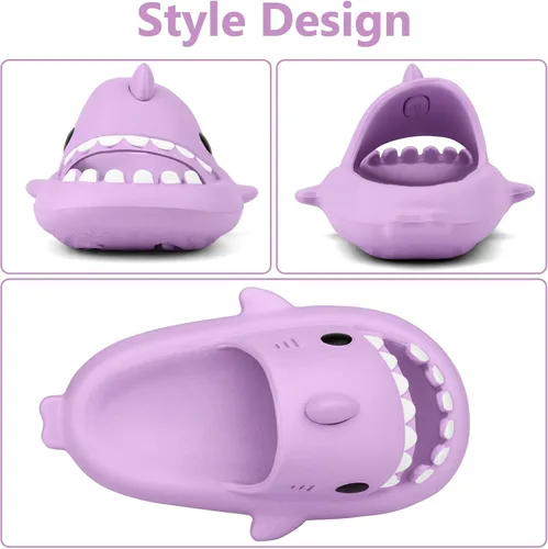 Vista 2 de Sandalias de baño con diseño de tiburón para niños y niñas Sandalias de ducha para niños y niñas Sandalias de playa y piscina Secado rápido