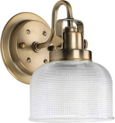 Vista 12 de Progress Lighting P2989-15 Colección Archie Tocador de Baño Costero de Cristal Transparente Prismático Doble, 1 Luz, Cromo Pulido
