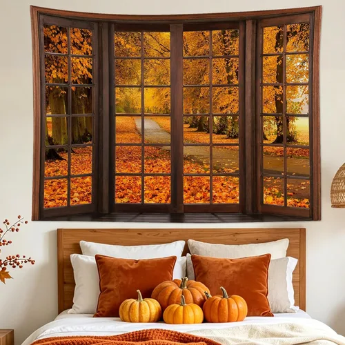 Vista 20 de LB Tapiz espeluznante de cementerio de Halloween, lápida aterradora con árboles muertos, tapiz de bosque para colgar en la pared, tapiz de fondo