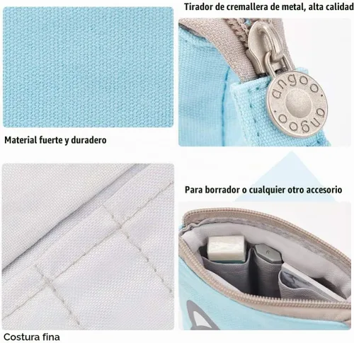 Vista 4 de EASTHILL Estuche para lápices de gran capacidad, bolsa organizadora con gran almacenamiento para Bullet Journal Azul