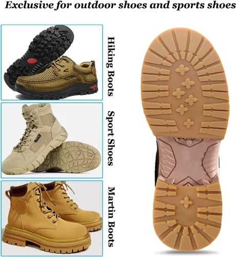 Vista 3 de Suela de goma de repuesto para zapatos y tacones, almohadillas antideslizantes para zapatos protectores de talón para reparación de zapatos de Negro