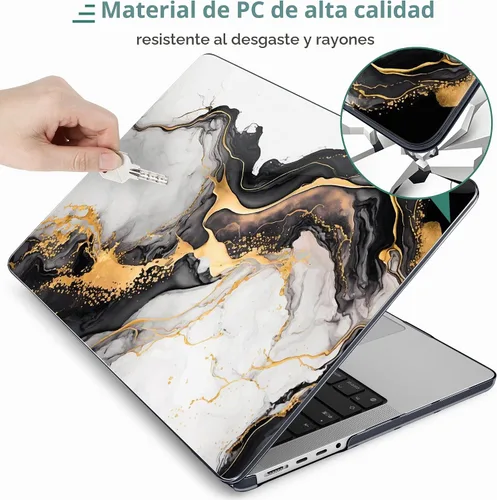 Vista 6 de DONGKE Funda para M5 MacBook Pro de 14 pulgadas 2025 2024-2021 M4 M3 M2 M1, cubierta de carcasa dura de plástico compatible con A3434 A3112 A3401