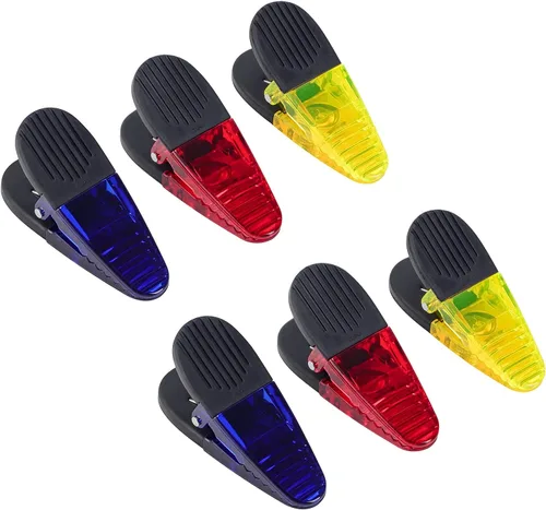 Vista 11 de Juego de clips magnéticos de plástico para refrigerador de 3-1/4 pulgadas de longitud, clips multiusos, juego de 6 (azul)