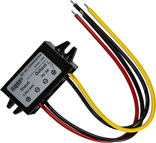 Vista 9 de HQRP Convertidor reductor DC-DC de 12/24V a 5V 3A 15W con conector micro USB macho adaptador de fuente de alimentación compatible con teclado Ring