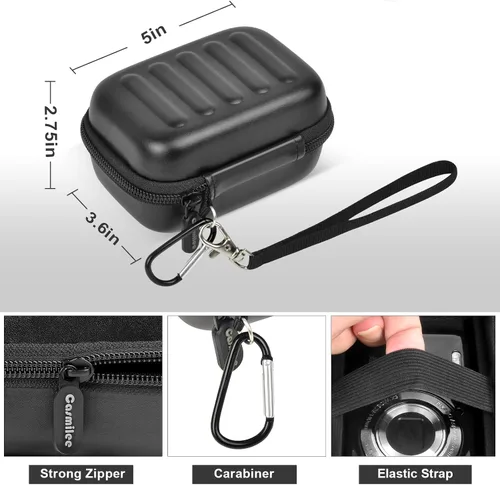 Vista 6 de Funda para cámara digital KODAK PIXPRO FZ55/FZ45/FZ53/FZ43 de 16 MP, bolsa de almacenamiento de viaje con bolsillo de malla para baterías, cables