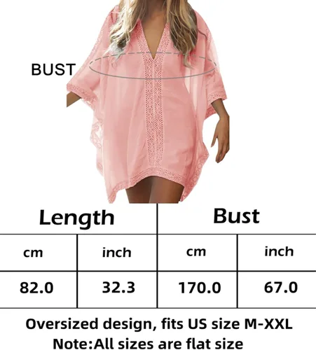 Vista 4 de Loritta Womens Beach Bathing Suit Swim Bikini Swimsuit Oversized Cover Up Dresses