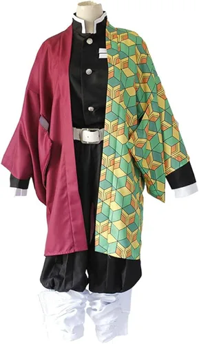 Vista 2 de Tanjiro - Disfraz de kimono de anime para Halloween traje de uniforme