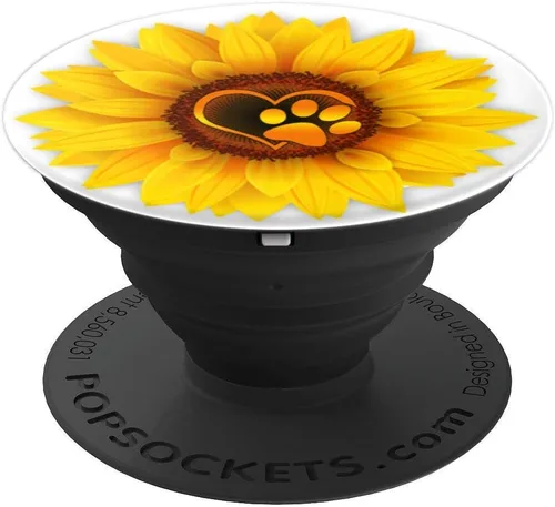 Vista 4 de Impresión de huellas de huellas de perro con diseño de huellas de huellas de huellas en color blanco – PopSockets Grip y soporte para teléfonos