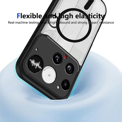 Vista 709 de Funda magnética transparente compatible con Xiaomi 17T, color negro 2 en 1 PC + TPU cubierta de teléfono a prueba de golpes, carcasa protectora