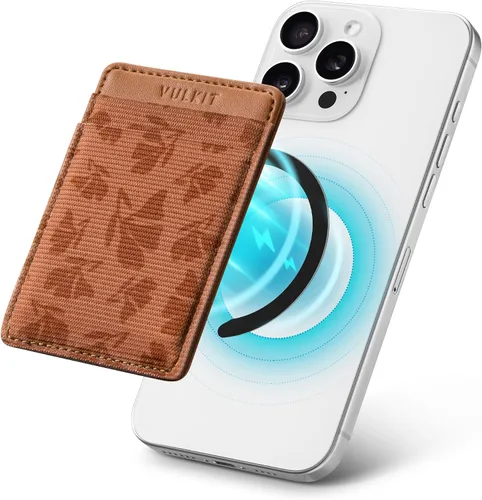 Vista 9 de VULKIT Cartera magnética para teléfono MagSafe, bloqueo RFID, cartera con tarjetero para iPhone serie 16/15/14/13/12 y funda para teléfono
