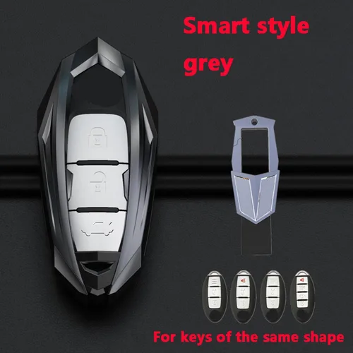 Vista 5 de LAVIYE Carcasa protectora de aleación de zinc para coche, llaves de control remoto, para Nissan TEANA Sunny Sima X-Trail Qashqai Murano Patrol Q50