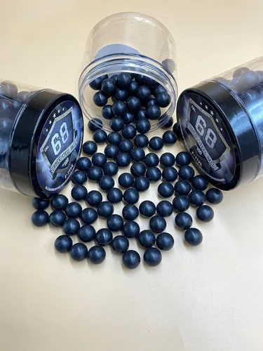 Vista 3 de 100 bolas de acero de goma dura de alta calidad, tipo S, bolas de paintballs de 0.25 oz. munición pesada para pistolas de entrenamiento de defensa
