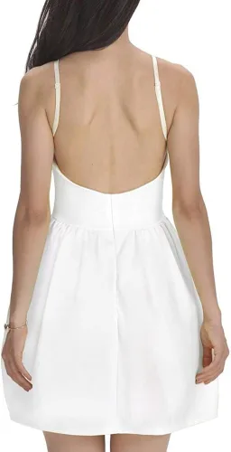 Vista 3 de FANCYINN - Mini vestido con tirantes delgados para mujer, vestido informal y sexi con estampado floral