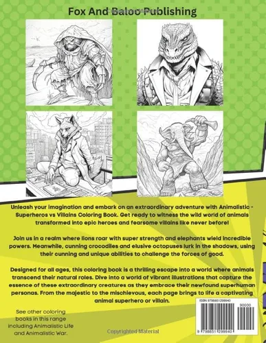 Vista 2 de Animalistic - Superheros vs Villains Animal Superheros and Villains Coloring Book