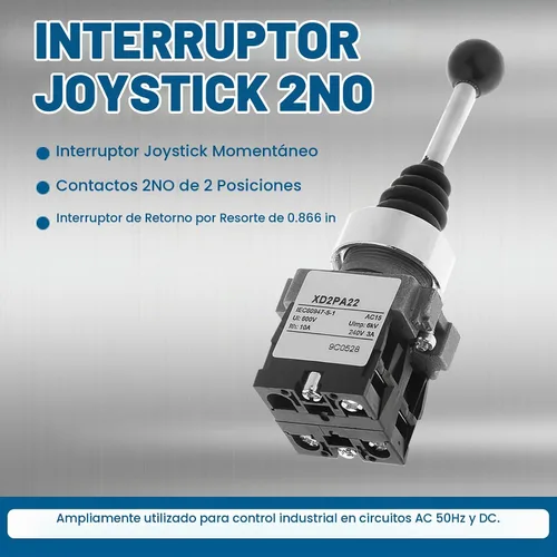 Vista 5 de 2NO Joystick Switch AC 380V DC 220V Momentary Spring Retorno para Control Industrial y Operaciones de Máquina
