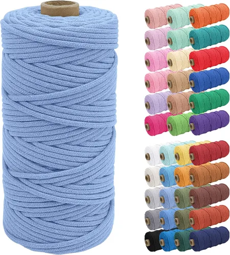 Vista 70 de JeogYong Cuerda de macramé de 0.157 in x 109 yardas, cuerda trenzada de algodón natural, cuerda de macramé para bolsas de ganchillo, colgar