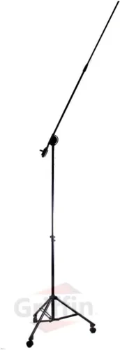 Vista 4 de GRIFFIN Soporte de micrófono con ruedas de 11 pies de alto (edición extendida Xheight) con brazo telescópico y base de trípode, soporte con ruedas