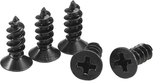 Vista 13 de uxcell Tornillos de madera M3 x 0.472 in Tornillos de cabeza plana Phillips de acero al carbono Autoperforantes Negro 200pcs