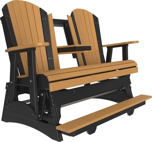 Vista 12 de LuxCraft Adirondack Balcony Glider - 5 pies con consola desplegable (Aruba en negro)