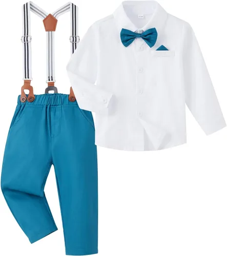 Vista 12 de SALNIER Conjunto formal de esmoquin para niños pequeños B-Negro