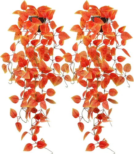 Vista 18 de LOYWREE Plantas Artificiales de 35.4 Pulgadas en Maceta Negra Plantas Colgantes Falsas Realistas en Maceta con Hiedra Artificial y Pothos - Ideal