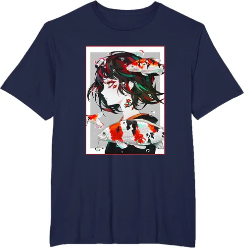 Vista 64 de Camiseta de anime anime japonés estético Otaku Negro