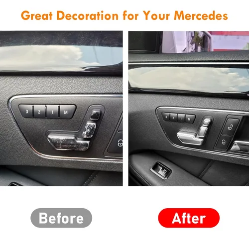 Vista 4 de Moonlinks Mercedes Benz - Calcomanías cromadas para botones de ajuste de asiento de puerta, adhesivos de botones de ajuste de asiento para clase B