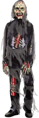 Vista 4 de Spooktacular Creations Disfraz de zombi negro de terror para fiesta de disfraces de Halloween festivales disfraces de fiesta temática