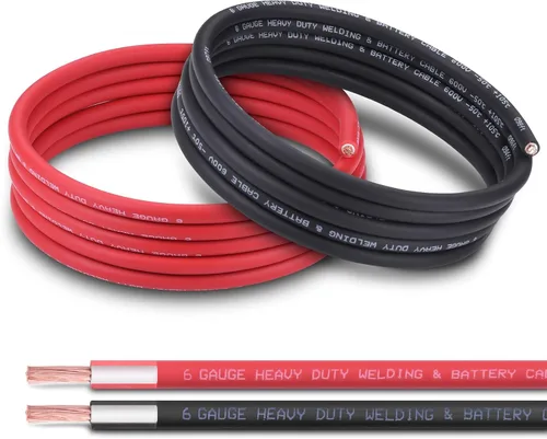 Vista 9 de Cable de batería 1/0 AWG de 10 pies, rojo y negro, cable de soldadura OFC de cobre puro calibre 1/0 (actualizado con aislamiento más grueso), mayor