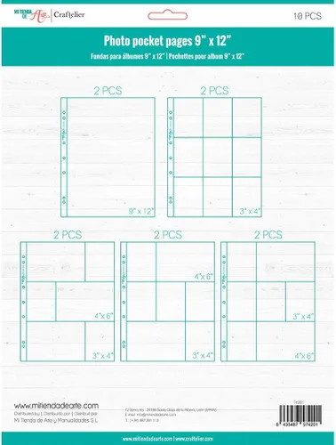 Vista 3 de Craftelier - Fundas de plástico transparente con bolsillo único para álbumes de fotos personalizados Incluye 10 fundas de 9" x 12