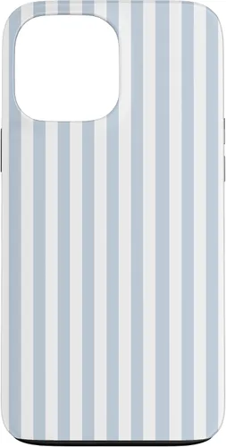 Vista 24 de Funda con patrón geométrico de rayas blancas y azul claro para iPhone 17