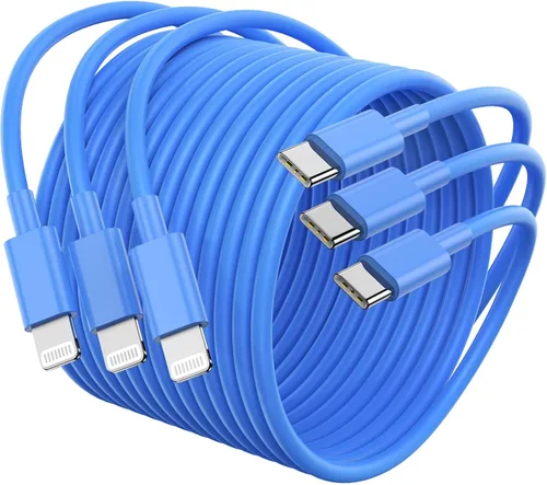 Vista 12 de [Usado] Paquete de 4 cables USB C a Lightning de 6 pies, cable de carga rápida para Negro
