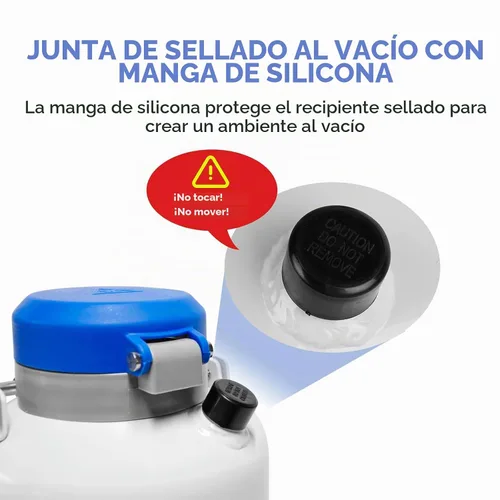 Vista 5 de Tanque de nitrógeno líquido 3L Contenedor criogénico Aleación de aluminio Nitrógeno líquido Dewar Estático Criogénico, nitrógeno líquido dewar