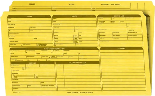 Vista 4 de Carpeta de listado de bienes raíces, panel derecho, tamaño legal, soporte para documentos, preimpreso con lista de verificación de cierre y tarjeta