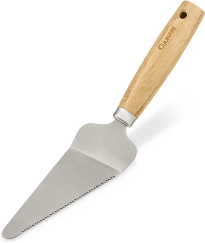 Vista 3 de Culinare Naturals C70011 - Cortador de tartas Bambú sostenible/acero inoxidable (L) 10.630 in x 2.559 in Cortador de pasteles, cortador