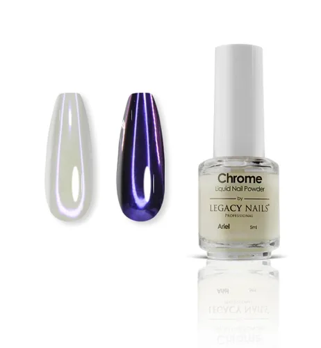 Vista 12 de LEGACY NAILS Polvo líquido profesional para uñas CROMADO - ALANA 0.2 fl oz - Revela la magia de los efectos iridiscentes, nacarados y metálicos - Di