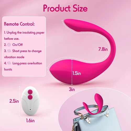 Vista 6 de Vibrador portátil con APP y control remoto, juguetes sexuales para mujer con 9 modos de vibración, juguetes sexuales femeninos para mujeres