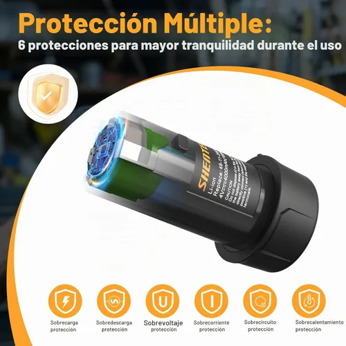 Vista 5 de Shentec Paquete de 2 baterías de iones de litio de 4V 4.0Ah compatibles