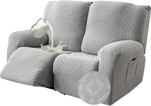 Vista 30 de Gennia Funda Impermeable para Silla Reclinable, Fundas Elásticas para Sofá Reclinable con Bolsillos, Fundas Lavables para Silla Reclinable Lazy Boy