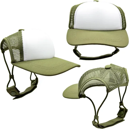 Vista 40 de DIY PupLid Trucker Hats (negro/blanco, XXS) - Sombrero de perro personalizable, lona en blanco para diseño personalizado, ajustable, protección