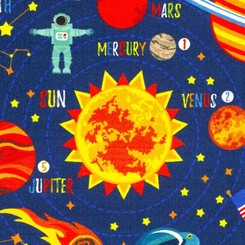 Vista 5 de KC Cubs 8x10 Alfombra de Coches de Juguete del Sistema Solar del Espacio Exterior – Alfombra de Juego Educativa para Niños, Pequeños, Guardería
