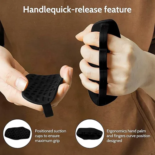 Vista 6 de Guantes antideslizantes de fitness para hombres y mujeres: agarre antideslizante de goma para gimnasio, almohadillas ergonómicas antideslizantes