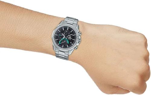 Vista 5 de Casio Edifice EQB-1000D-1ADR Reloj analógico de cuarzo plateado de acero inoxidable para hombre Azul Cronógrafos