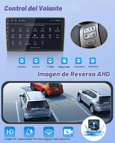 Vista 5 de Hikity Estéreo de coche Android 2+64G para Honda Civic 2001 2002 2003 2004 2005, 9 pulgadas pantalla táctil Radio Carplay Android Auto, WiFi