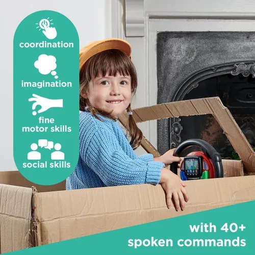 Vista 4 de Casdon Volante GPS. Juguete de conducción interactivo para niños de 18 meses en adelante. Cuenta con comandos hablados y sonidos realistas. Aumenta