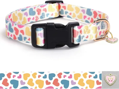 Vista 16 de Collar reflectante para perros con hebilla, collares de nailon ajustables de seguridad para perros pequeños, medianos y grandes, color negro XXS