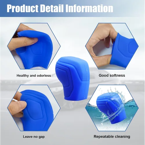 Vista 4 de Ziciner 2 fundas para pomos de palanca de cambios de automóvil, accesorios de silicona elástica para proteger el cambio automático, protector