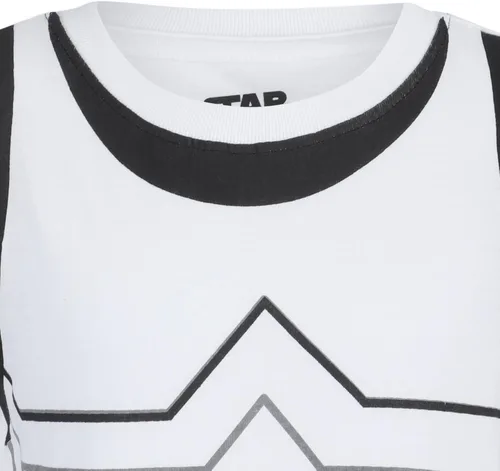 Vista 4 de STAR WARS Darth Vander, Stormtrooper, Grogu - Conjunto de camiseta y pantalón corto para niños pequeños - BeigeNegroBlanco