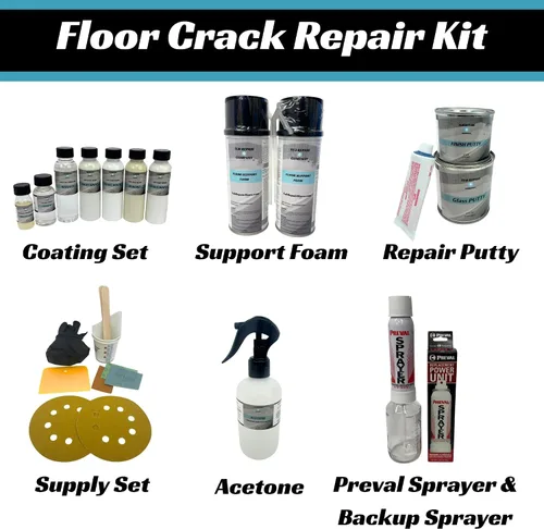 Vista 2 de Kit de reparación de bañera para grietas en el piso con color a juego, kit de reparación de fibra de vidrio resistente, reparaciones sin costuras